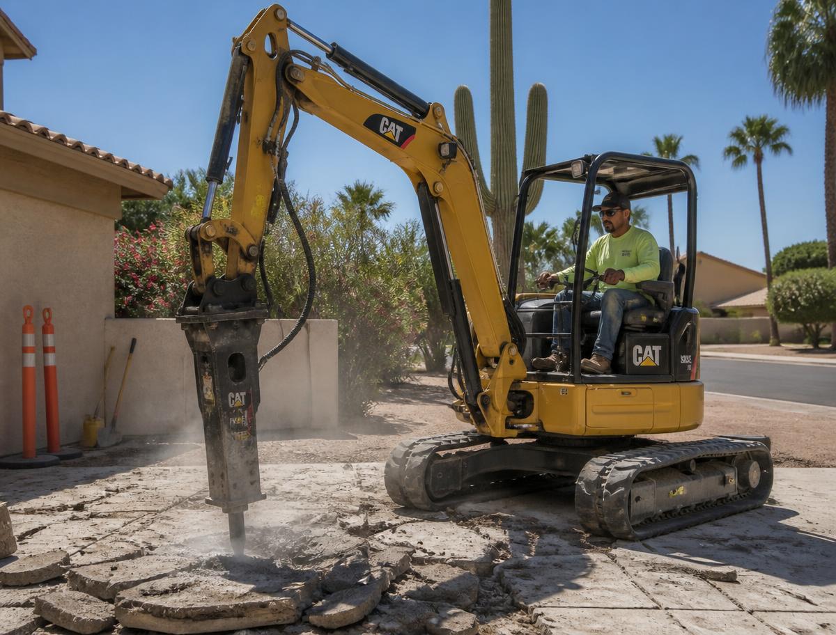 Cat 303 CR Mini Excavator + Hydraulic Hammer